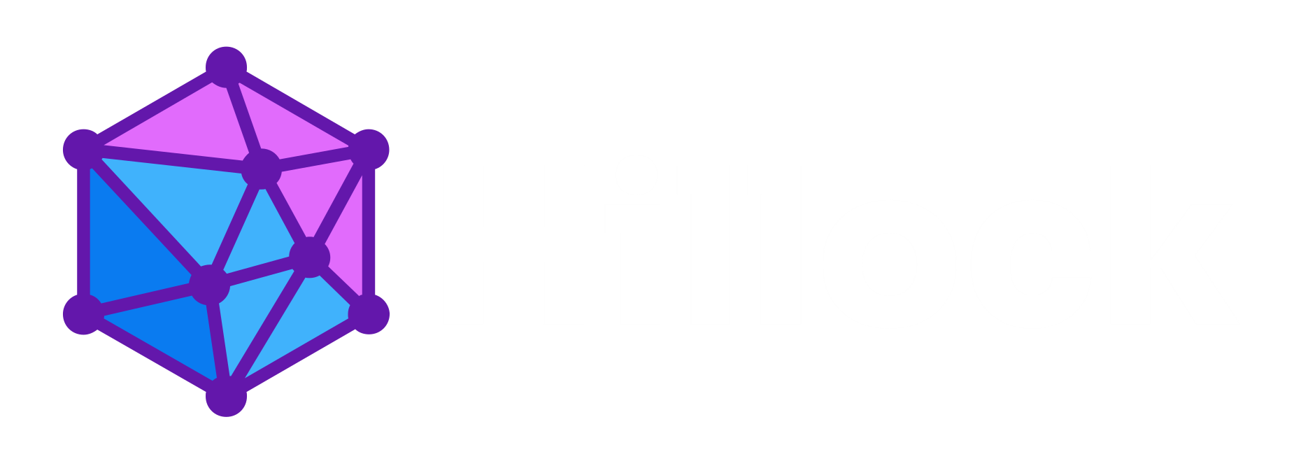 Hillock logo with white text